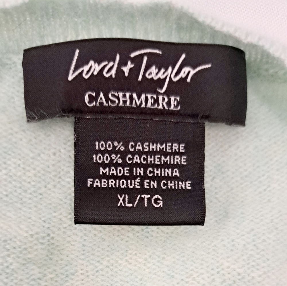 LORD & TAYLOR Mint Green Cashmere Cardigan Sweater - Picture 12 of 15